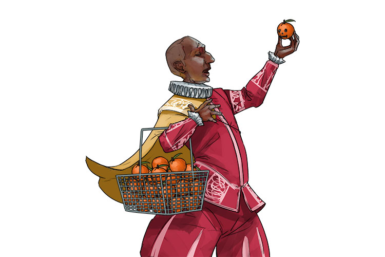 In his shopping basket, the thespian had tangerines (cesta)